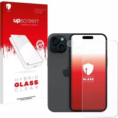 Afbeelding van upscreen Screenprotector voor Apple iPhone 15 (Voor+Camera) Folie Beschermfolie Beschermglas transparant