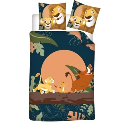 Afbeelding van Disney The Lion King Dekbedovertrek Timon, Pumbaa en Simba 140 x 200 cm polyesterkatoen