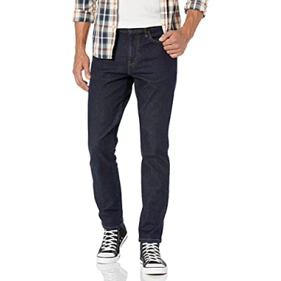 Image de Amazon Essentials Jean extensible confortable pour homme (anciennement Goodthreads), bleu foncé, 83,8 x 86,4 cm (l L)