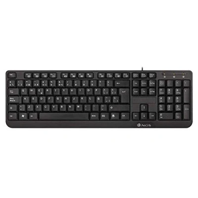 Afbeelding van NGS Funky V3 Portugese taal (QWERTY) USB toetsenbord met 1,4 m kabel, 12 multimedia toetsen en plug and play functie. Compatibel Mac/Windows/Linux/Android/Tablet/TV. Zwart