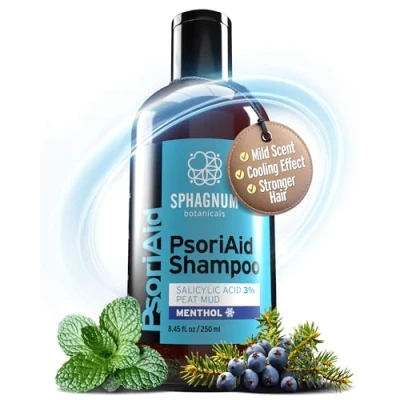 Afbeelding van Sphagnum Botanicals Shampoo met salicylzuur, turf en menthol formule voor jeukende, schilferige rode hoofdhuid, kalmeert de hoofdhuid versterkt het haar, 250 ml