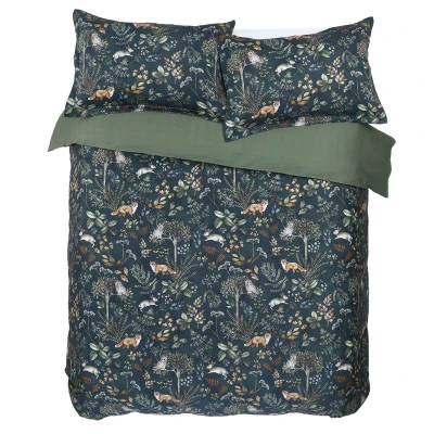 Afbeelding van M.M Linen Briar Dekbedovertrek Tweepersoons 200x200/220 cm Donker Groen
