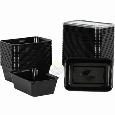 Afbeelding van KURTT 100 stuks, 750ml Meal prep bakjes, Maaltijdbakjes, 1 voudig, magnetronbakjes, vershoudbakje, herbruikbaar plastic bakje magnetronbestendig, vaatwasmachinebestendig en herbruikbaar, klik dekselsluiting, BPA vrij