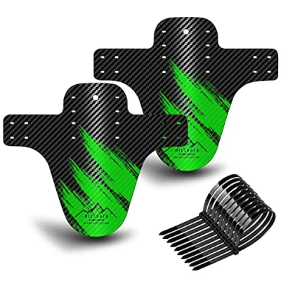 Afbeelding van NICEDACK Spatborden voor mountainbike, spatbescherming, en achter, compatibel met fietsaccessoires, MTB, Mud Guard Fit 20, 26, 27, 27,5 inch, 29 inch Fat Bike (Groene)