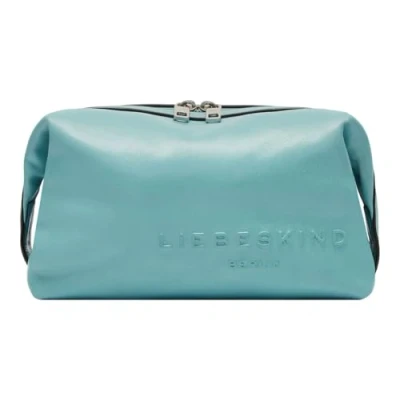 Afbeelding van LIEBESKIND BERLIN Leren Utensil zak Elvira Lamb SF Verna Pouchette Beauty Petrol Blue Lichtblauw