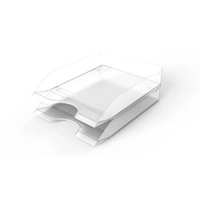 Afbeelding van Durable Basic 1701674400 brievenbak, A4, stapelbaar, transparant, 6 stuks