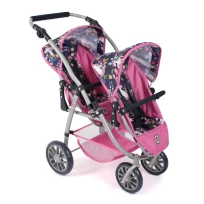 Afbeelding van Bayer Chic 2000 Tweeling Poppenwagen Vario Unicorn