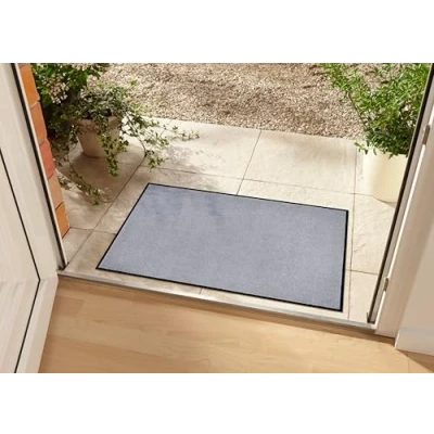 Afbeelding van Effen Deurmat Plain Wasbaar 30C Zilver 80x120 Cm