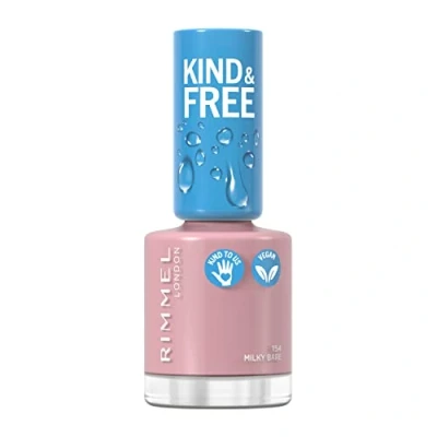 Afbeelding van 1+1 gratis: Rimmel KIND &amp; FREE Vegan Nagellak 154 Milky Bare 8 ml