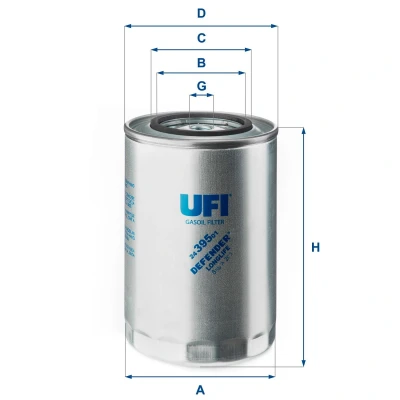 Afbeelding van UFI 24.395.01 Brandstoffilter Filter insert