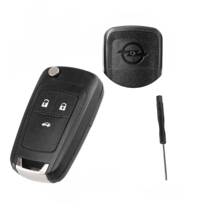 Afbeelding van Autosleutelhoes met 3 knoppen voor Buick Opel Zafira Astra Insignia Holden Flip HU100 Blade