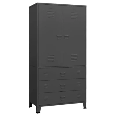 Afbeelding van vidaXL Industriële garderobe, antraciet, 90 x 50 180 cm, metaal