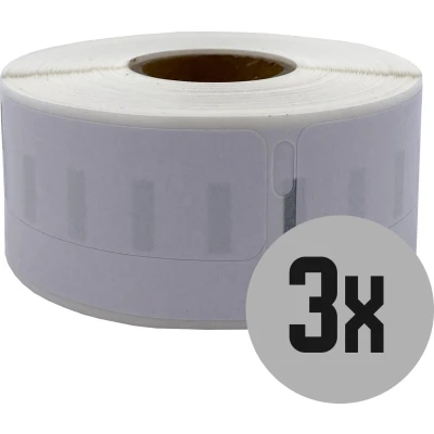 Afbeelding van DULA Dymo Compatible labels Verwijderbaar Wit 11355 S0722550 Multifunctionele etiketten 3 rollen 19 x 51 mm 500 per rol