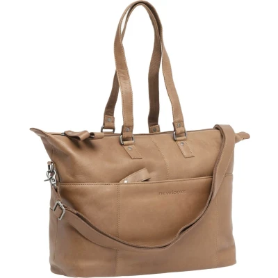 Afbeelding van New Looxs Verla Fietstas Laptoptas 15 inch Laptopvak Leer 21 liter Cognac