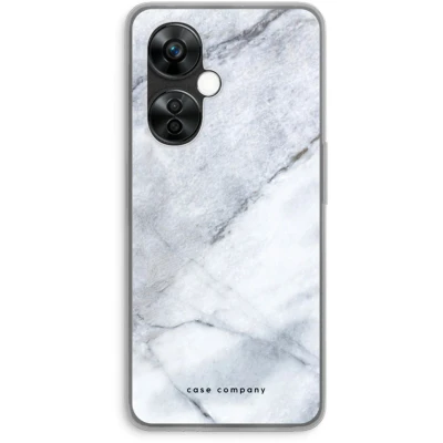 Afbeelding van Case Company® hoesje geschikt voor OnePlus Nord CE 3 Lite Witte marmer Soft Cover Telefoonhoesje Bescherming aan alle Kanten en Schermrand
