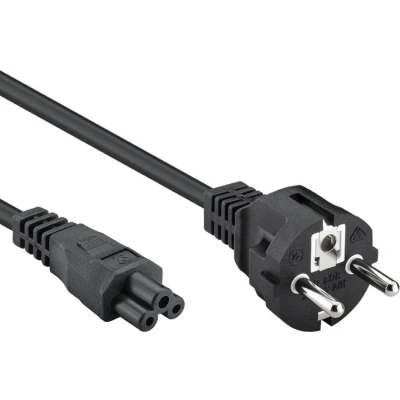 Afbeelding van Netaansluitkabel (aardcontact), 1,8 m, zwarte aardingsstekker (type F, CEE 7/7)&gt; apparaatbus C5