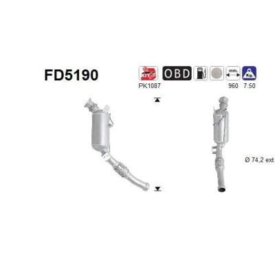 Afbeelding van AS FD5190 Roetfilter Euro 5 Cordieriet