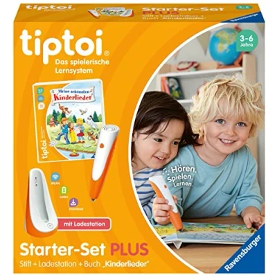 Afbeelding van Ravensburger tiptoi Plus 00159 Starterset met pen en boek Mijn mooiste kinderliedjes laadstation [exclusief bij Amazon]