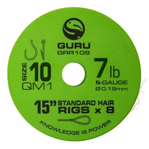 Afbeelding van Guru Onderlijn QM1 Standard Hair 15 (8 pcs) Maat : Haak 16 N Gauge 0.17mm (6lb)