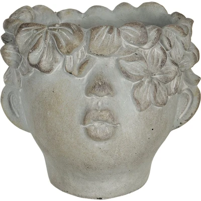 Afbeelding van Clayre &amp; Eef Bloempot 30x27x26 cm Grijs Steen binnen