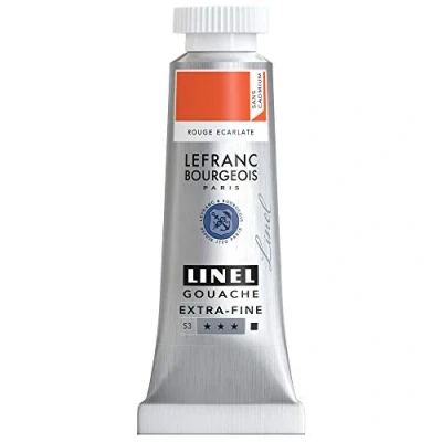 Afbeelding van Lefranc &amp; Bourgeois Linel Gouache Extra Fine Cadmium Free Scarlet Red 168 14ml