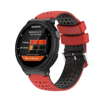 Afbeelding van Siliconen Dot Pattern bandje Rood + zwart Garmin Forerunner 220 / 230 235 620 630 735 (XT)