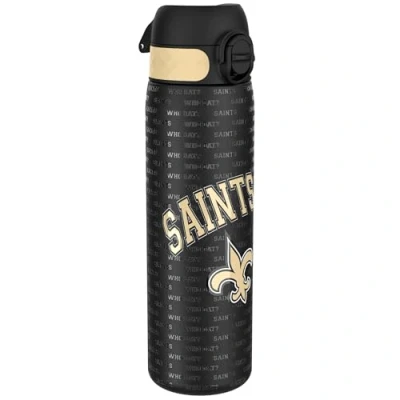 Afbeelding van ION8 Drinkfles van roestvrij staal, 600 ml, lekvrij, gemakkelijk te openen, veilige vergrendeling, vaatwasmachinebestendig, draaggreep, duurzaam, 3D motief NFL, heiligen