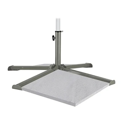 Afbeelding van Relaxdays parasolvoet voor tegels kruisvoet 25 35 mm parasolhouder staal grijs
