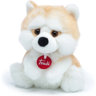 Afbeelding van Trudi Fluffy knuffel Hond Akita 19 cm Hoge kwaliteit pluche Knuffeldier voor jongens en meisjes Beige 16x19x18 maat S