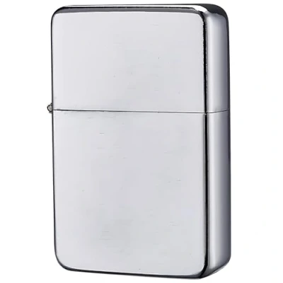 Afbeelding van CHAMP Benzine aansteker, satijn, stormaansteker, geborsteld chroom, hoge kwaliteit, compact (5,8 x 4 1,3 cm), winddichte compatibel met Zippo, grijs, 40400344