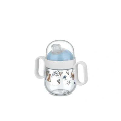 Image de Mepal Tasse anti goutte Mio Little Dutch Étanche Couvercle transparent pour une utilisation en déplacement Poignées à prise facile Bec verseur souple 200 ml Forest Friends