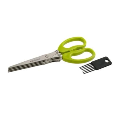 Afbeelding van Fackelmann 48126 Schaar voor kruiden, met 10 messen, roestvrij staal/ABS/PP, groen/zilver/zwart, 19 cm