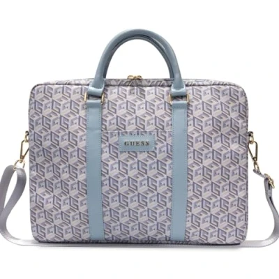 Afbeelding van Guess G Cube Stripes Laptoptas voor o.a. Notebooks (16 Inch) Blauw