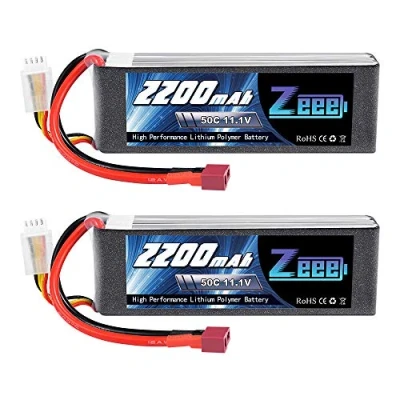 Afbeelding van Zeee 3S Lipo batterij 2200 mAh 11,1 V 50 C RC met T aansluiting voor FPV Racing Drones Racefiets Quadcopters Vliegtuig Helikopter Boot Auto (2 pakketten)