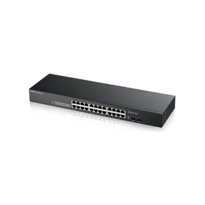 Image de Zyxel GS1100 Series 24 Commutateur non géré x 10/100/1000 + 2 SFP (mini GBIC) lien montant Montable sur rack pour BX1310, BX1490 10, BX1550, LHX1310 40, LX SX D, E, ZX 80