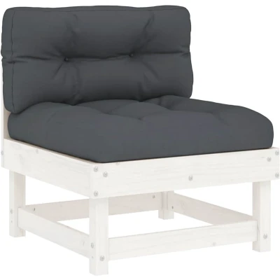 Afbeelding van Loungeset Met Kussens Massief grenenhout of Douglas Hout 1 / Wit Middenbank