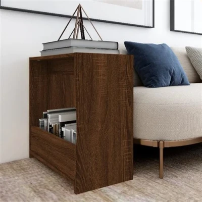 Afbeelding van vidaXL Bijzettafel 50x26x50 cm bewerkt hout bruin eikenkleur