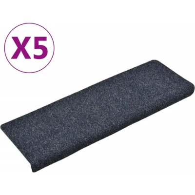 Afbeelding van Trapmatten 5 st 65x21x4 cm naaldvilt antracietkleurig