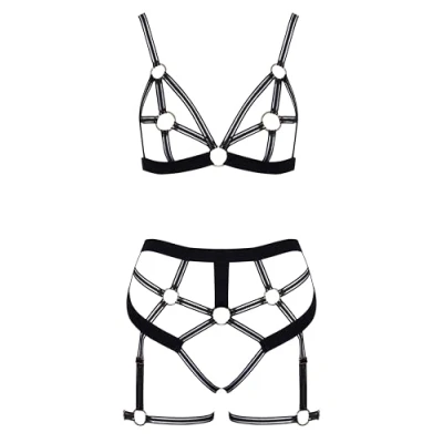 Afbeelding van Cottelli Lingerie Setje Harnasstijl Zwart