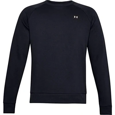 Afbeelding van Under Armour Rival CREW Sweater Black onyx white, Heren, Maat: Small, white