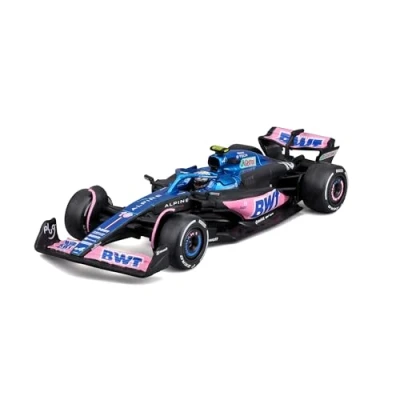 Afbeelding van Bburago Formule 1 Alpine 2023 van Pierre Gasly met zijn helm 1/43 voertuig replica Racing collectie speelgoed voor kinderen vanaf 3 jaar 38073G