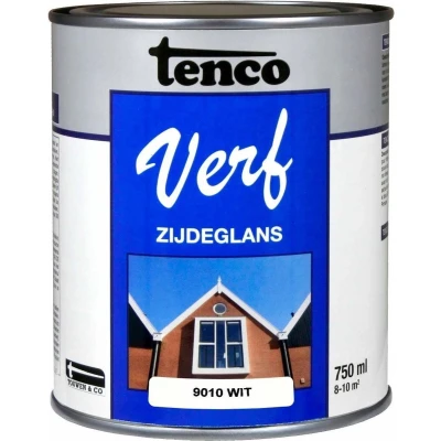Afbeelding van TencoVerf Dekkend Zijdeglans Wit RAL 9010 0,75L