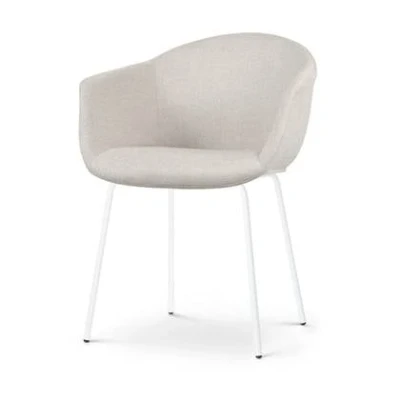 Afbeelding van Nolon Nora Otis Eetkamerstoel Beige met Armleuning Wit