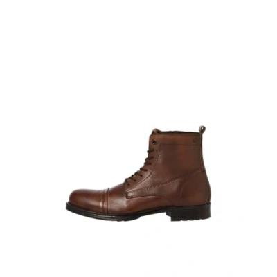 Image de JACK &amp; JONES Bottines à lacets Jfwshaun en cuir pour homme, cognac, 45 EU