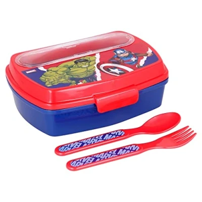 Afbeelding van Avengers Broodtrommel Met Lepel en Vork Brooddoos Lunchbox