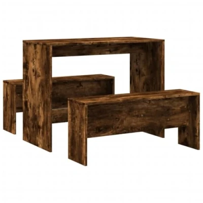 Image de vidaXL Ensemble table à manger et bancs 3 pcs bois d&#039;ingénierie855535