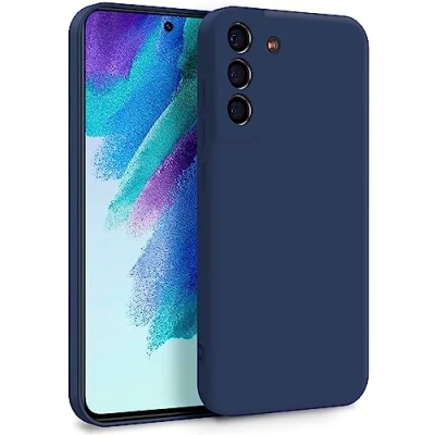 Afbeelding van MyGadget Beschermhoes voor Samsung Galaxy S21 FE, zachte en soepele hoes van TPU, met microvezelvoering, extra dun licht, donkerblauw