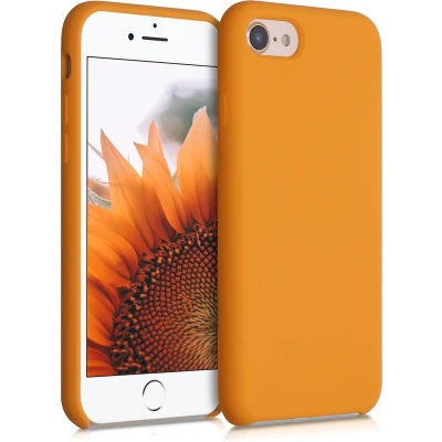 Afbeelding van kwmobile telefoonhoesje geschikt voor Apple iPhone SE (2022) / (2020) 8 7 Hoesje met siliconen coating Smartphone case in abrikoos