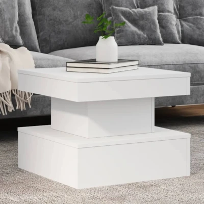 Afbeelding van Salontafel met LED verlichting 50x50x40 cm wit