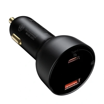 Afbeelding van Baseus USB+USB C Universele Fast Charge Autolader 100W Zwart
